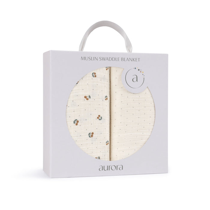 Ivory/yellow muslin swaddle setpackaging