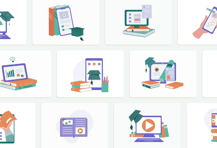 Ladystrategist 20 Unique E-Learning Conceptual Illustrations Fully Editable in Canva instagram canva templates social media templates etsy free canva templates