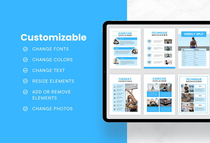 Ladystrategist 21 Page Workout Program Ebook Navagio Canva Templates instagram canva templates social media templates etsy free canva templates
