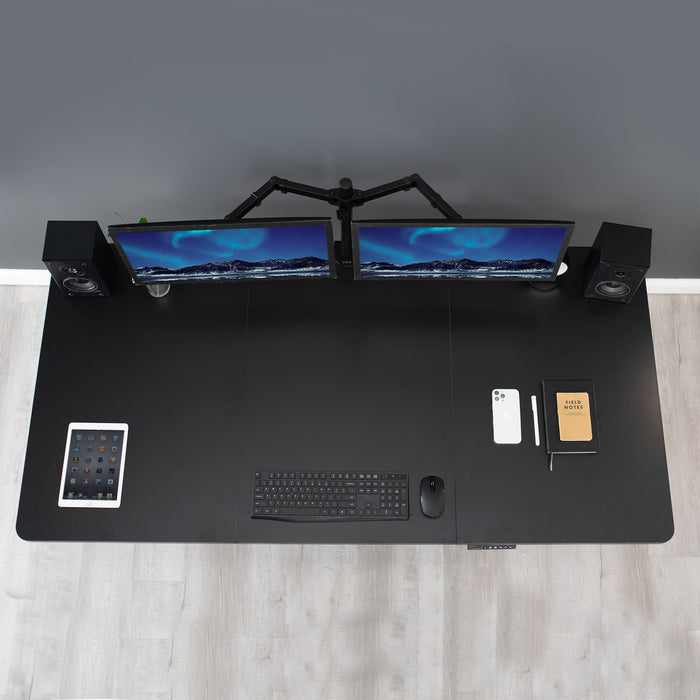 Compatible with both manual and electric frames measuring 51β to 70β in length, this extra-wide table top gives you options!