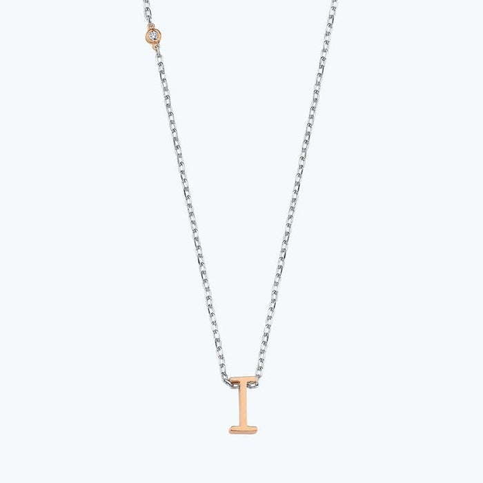 Buchstabe İ Silber Diamantkette