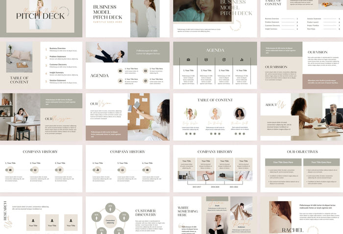 Ladystrategist Business Plan Presentation Neutral Collection Fully Editable Canva Template instagram canva templates social media templates etsy free canva templates