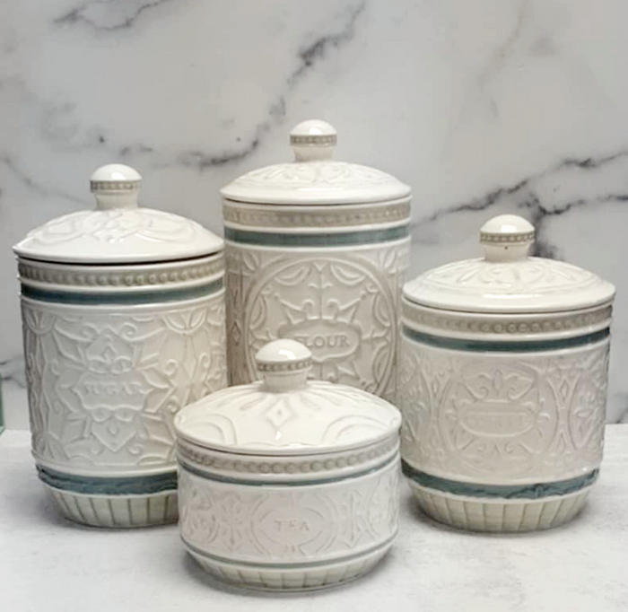 Casual Provincial Canister Set Ceramic S/4
