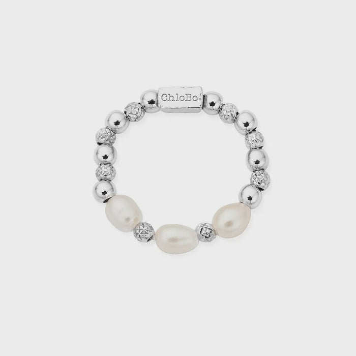 Chlobo Triple Sparkle Pearl Ring
