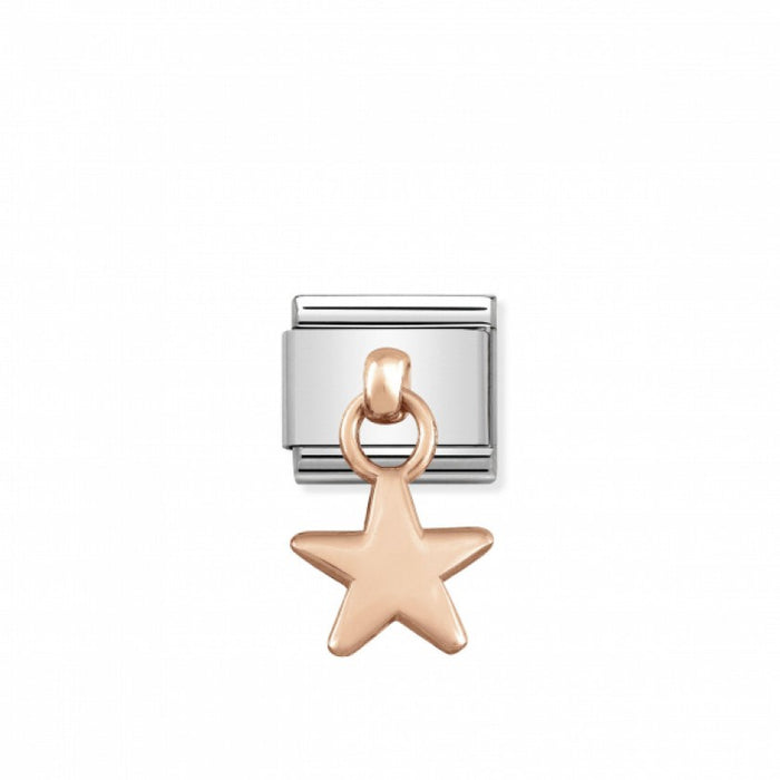 Classic Link Charm 9K Rose Gold Star Pendant Charm