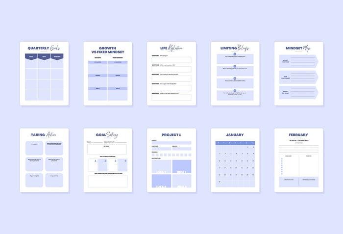 Ladystrategist Cornflower Blue Manifestation Dream Life Book Canva Template Printable and Editable instagram canva templates social media templates etsy free canva templates