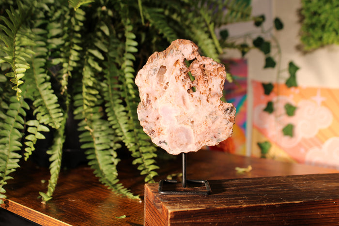 Druzy Pink Amethyst Statement Slab, Self-Standing # 16