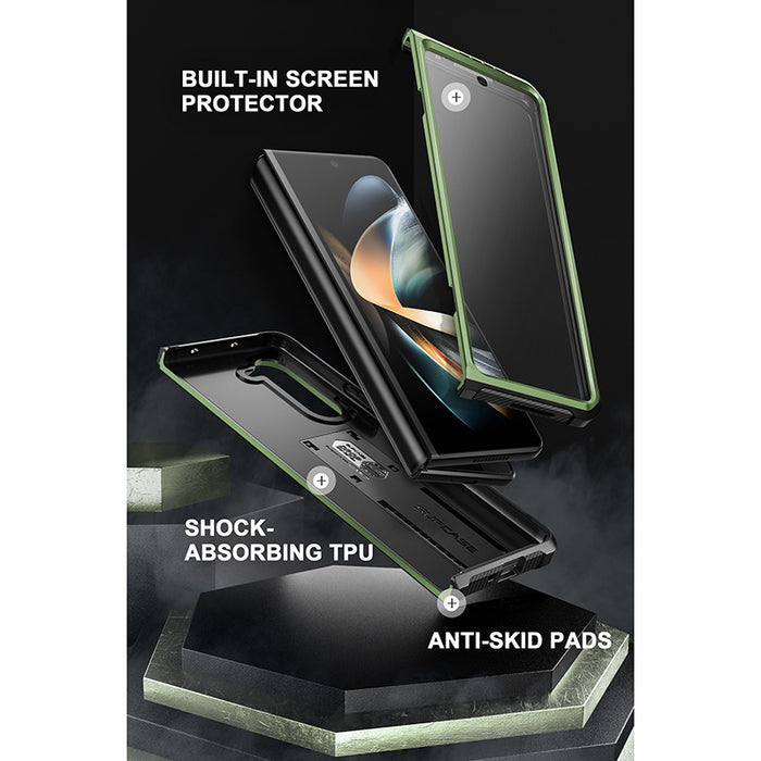 Galaxy Z Fold5 Unicorn Beetle Kickstand Case with Screen Protector-Dark Green