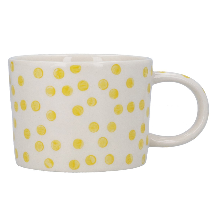 Gisela Graham Stoneware Mug - Yellow Dots