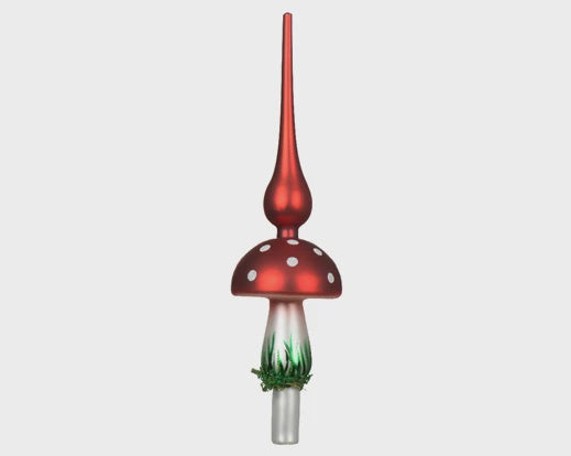 Glass Toadstool Christmas Tree Topper
