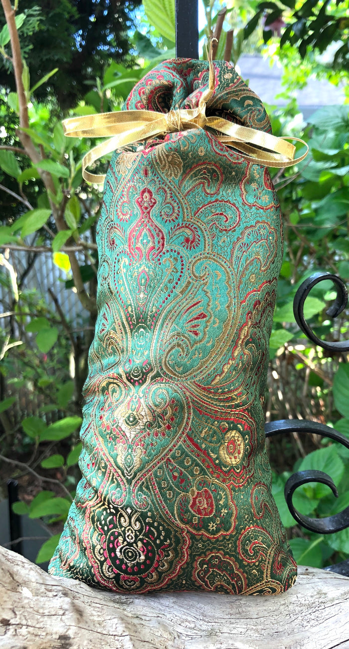 Green Red Gold Brocade