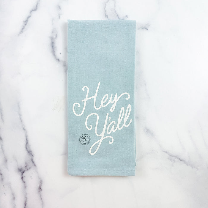 Hey Y'all script towel BLUE