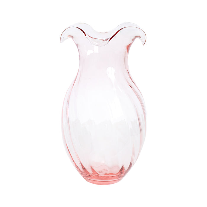 Hibiscus Glass Vertical Fluted Small Vase