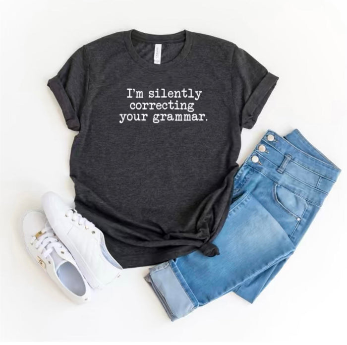im silently correcting your grammar unisex soft t-shirt