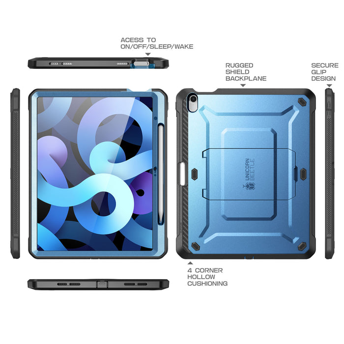 iPad 10.9" 2022 Unicorn Beetle PRO Rugged Kickstand Case-Metallic Blue