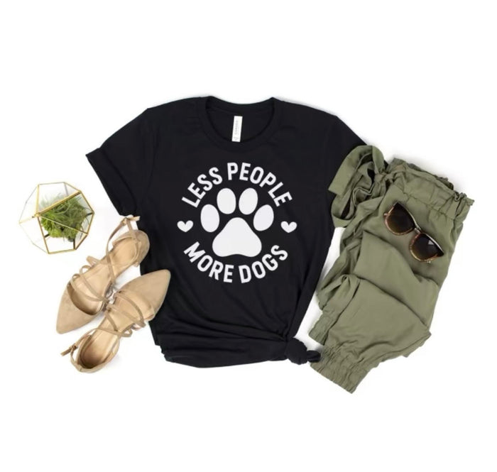 less people more dogs unisex soft t-shirt