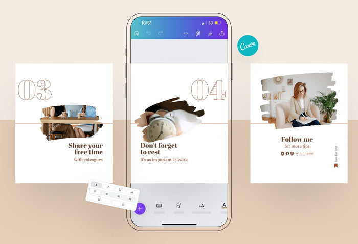 Ladystrategist Lucy Educational 6-Page Carousel Canva Template instagram canva templates social media templates etsy free canva templates