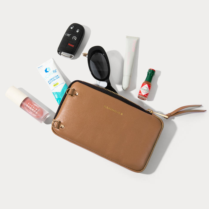 Maya Pouch Set - Tan/Gold