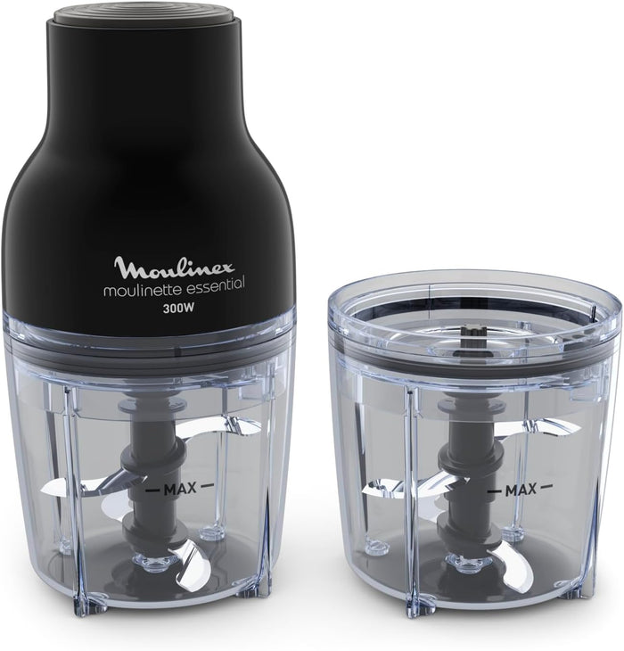 Moulinex Chopper Moulinette Essential, 4Blades, 2*0.4Lit, 300Watts, Stainless Steel