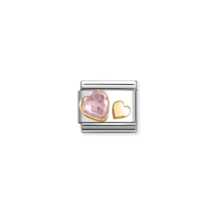 Nomination Classic 18K Gold Charm -CZ Light Pink Heart