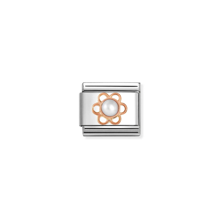 Nomination Classic 9K Rose Gold Flower & White Pearl Charm