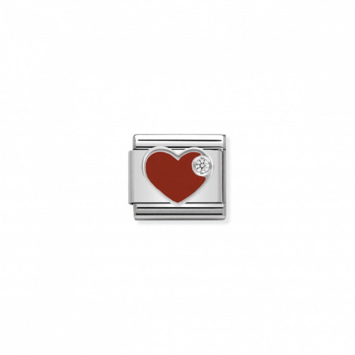 Nomination Classic Link Cubic Zirconia and Enamel Red Heart Charm