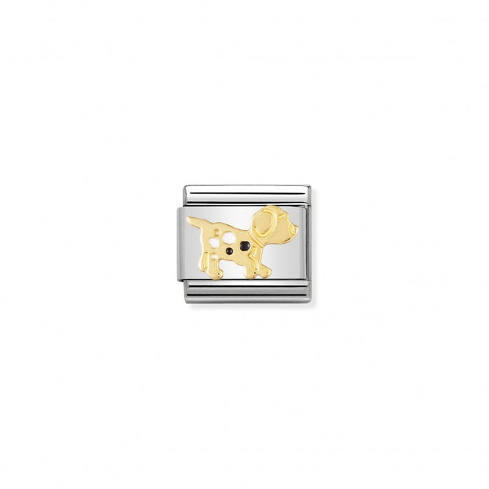 Nomination Classic Link Gold and Enamel Dog Charm