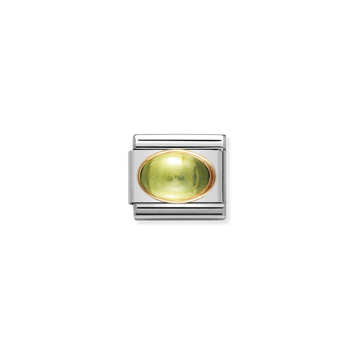 Nomination Classic Link Oval Semi-Precious Stones 18K Gold Peridot