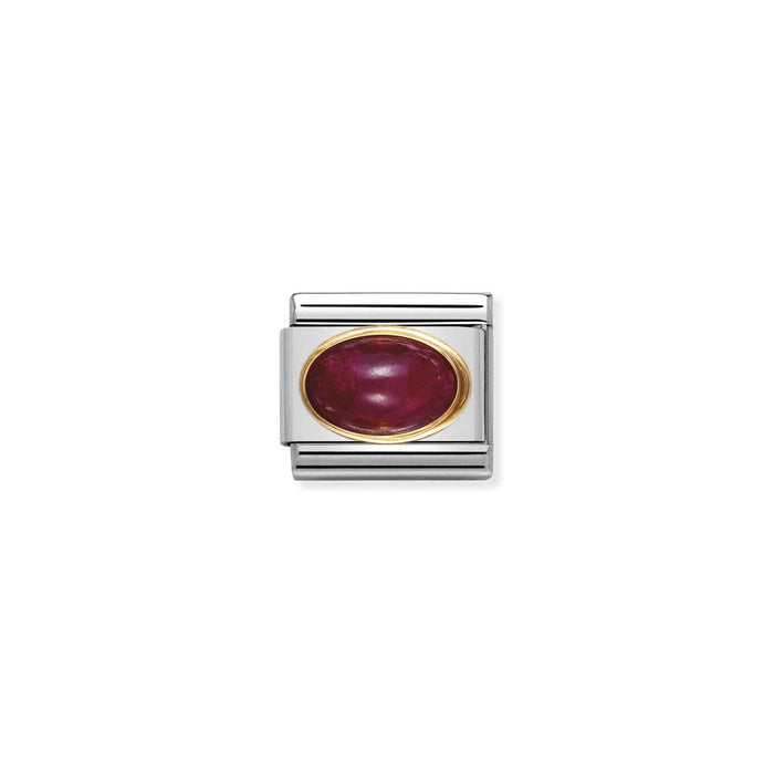 Nomination Classic Link Oval Semi-Precious Stones 18K Gold Ruby