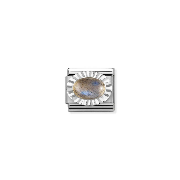 Nomination Classic Link Silver Diamond Oval - Labradorite