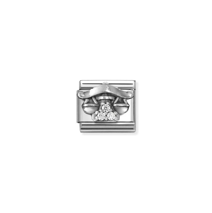 Nomination Classic Silver CZ Libra Zodiac Charm