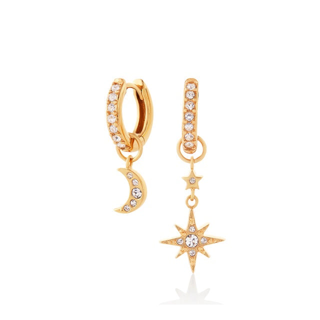 Olivia Burton Celestial Gold Moon & Star Huggie Hoops