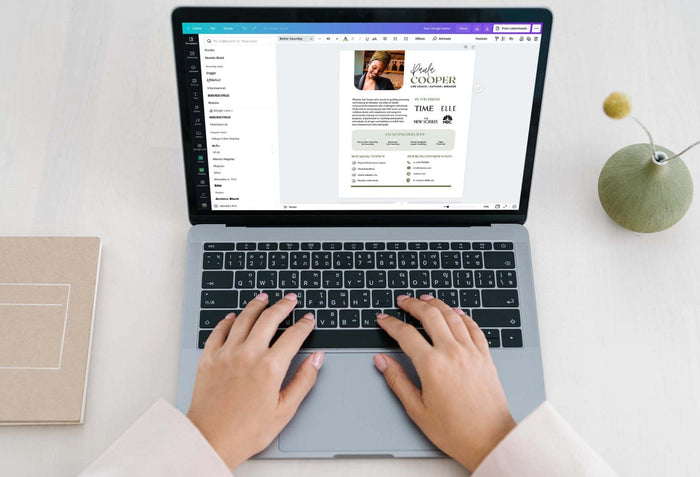 Ladystrategist Paula Speaker One-Sheet Canva Template instagram canva templates social media templates etsy free canva templates