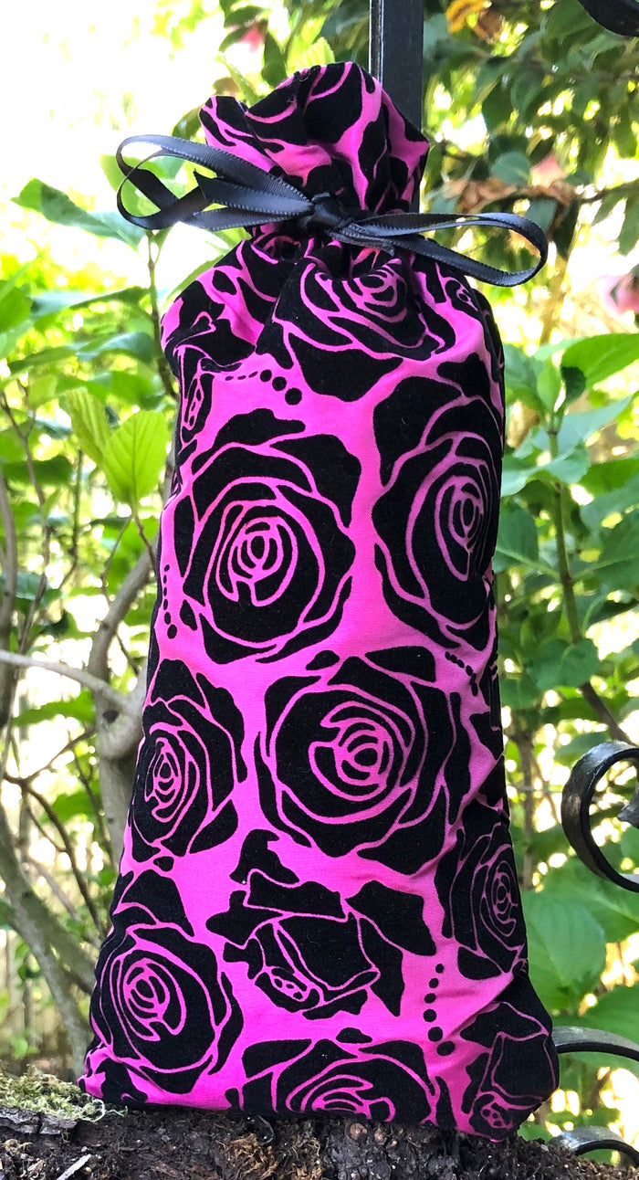 Pink and Black Taffeta Roses