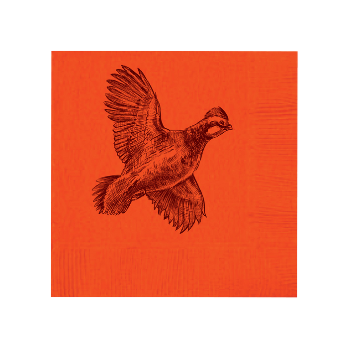 Quail Cocktail Napkins - ORANGE