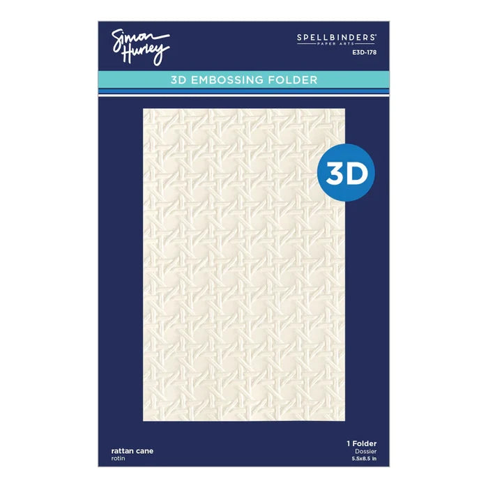 Rattan Cane 3D Embossing Folder by Spellbinders (Simon Hurley)