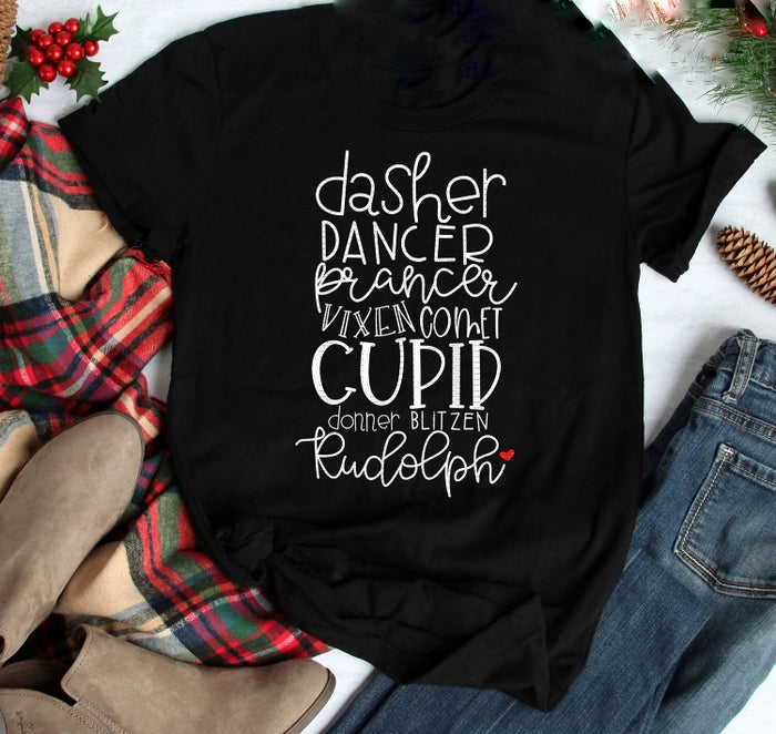 Reindeer Names T-Shirt