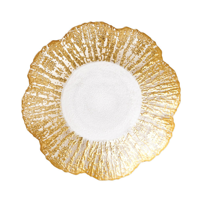 Rufolo Glass Gold Small Shallow Bowl - Set of 4