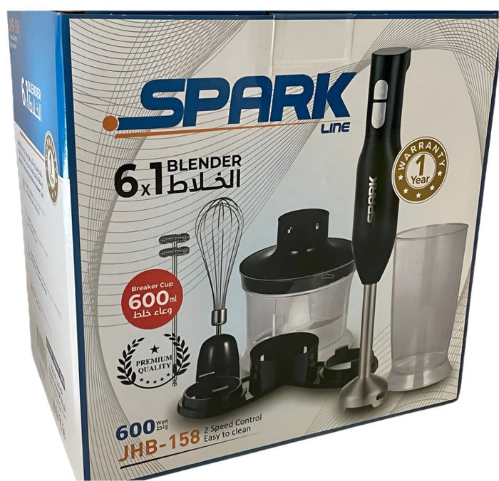 Spark Line Set Blender 6 in 1, 600Watts, Black / Steel