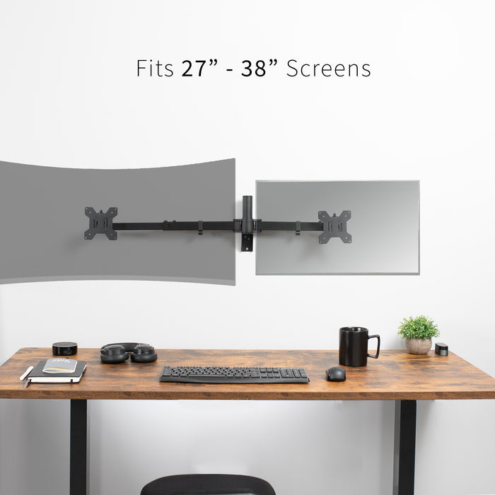Telescoping dual monitor wall mount.