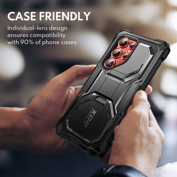 Tempered Glass Camera Lens Protector for Galaxy S23 Ultra-Red