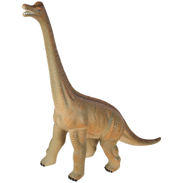The Toysmith Soft Dinosaurs by Toysmith features a brown, long-necked Brachiosaurus standing on four legs with its head raised and mouth slightly openβideal for sensory play and imaginative adventures.