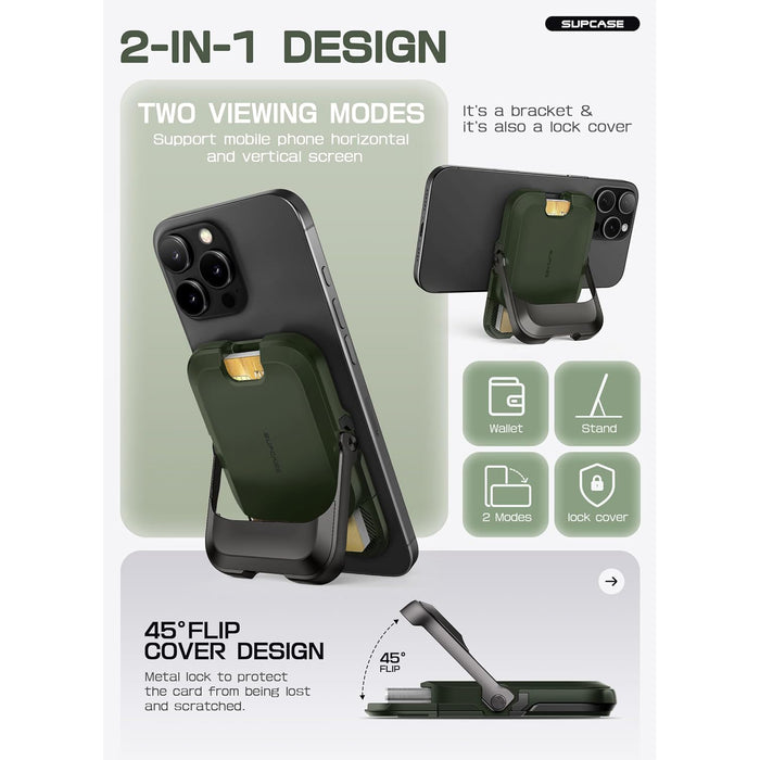 UB Mag Vault Magnetic Wallet with Stand - Battle Green