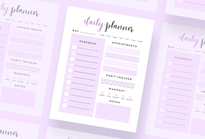 Ladystrategist Wisteria Daily Planner Printable and Editable Canva Template instagram canva templates social media templates etsy free canva templates