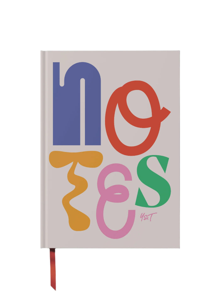 Yop & Tom Lined Notebook Hardback - Notes in Motion Rainbow