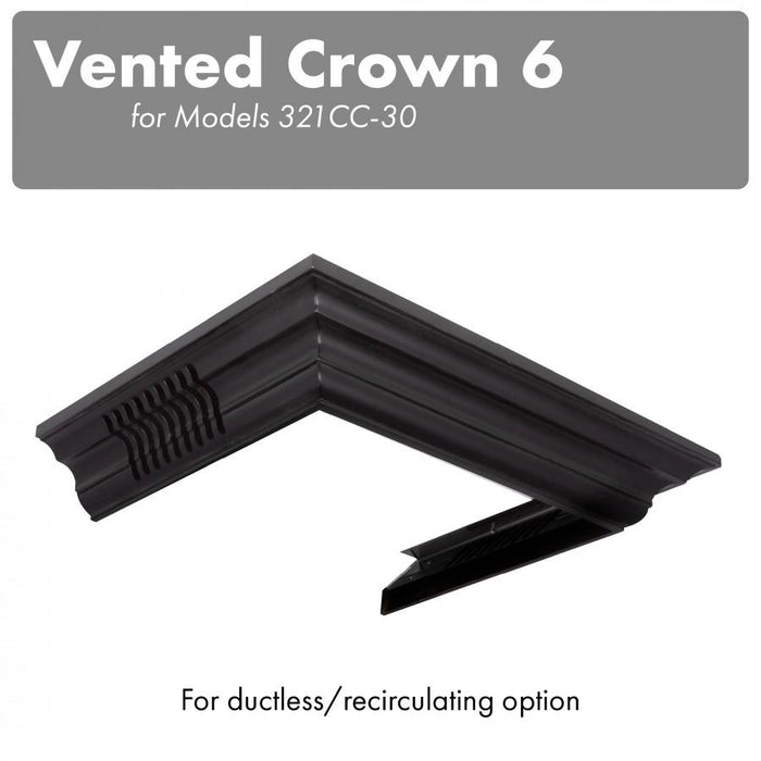 ZLINE Vented Crown Molding Profile 6 For Wall Mount Range Hood (CM6V-300C) main image.