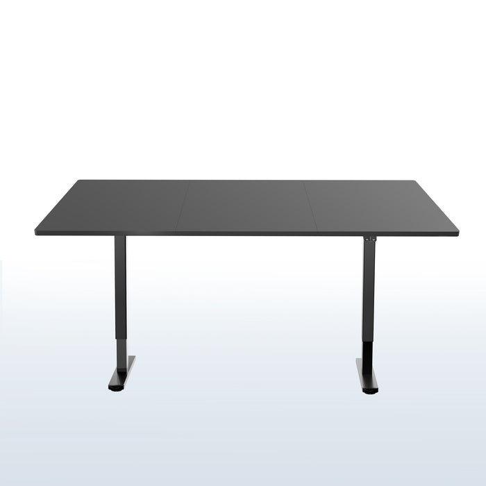 Wide surface sturdy sit or stand active workstation with adjustable height using 2 button control panel.