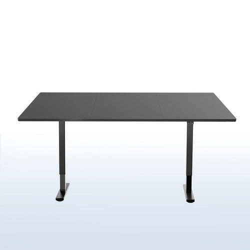 Wide surface sturdy sit or stand active workstation with adjustable height using 2 button control panel.