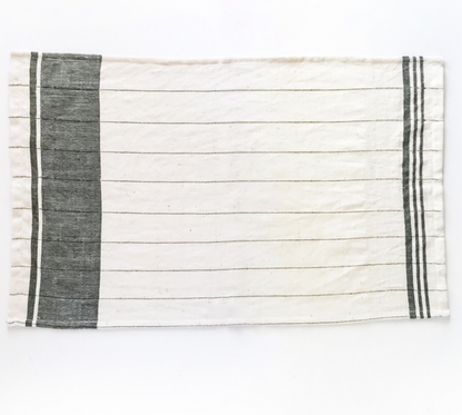 2 Hand Woven Tea Towels (Beige, Navy, Grey)- Eco-Friendly, Fair Trade