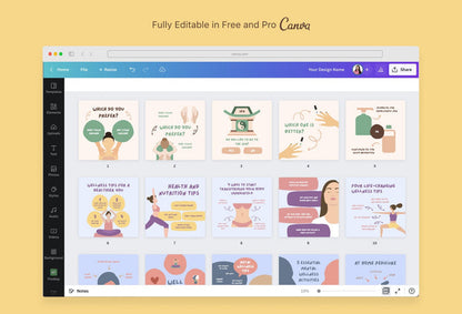 Ladystrategist 20 Beauty and Wellness Instagram Post Canva Templates instagram canva templates social media templates etsy free canva templates